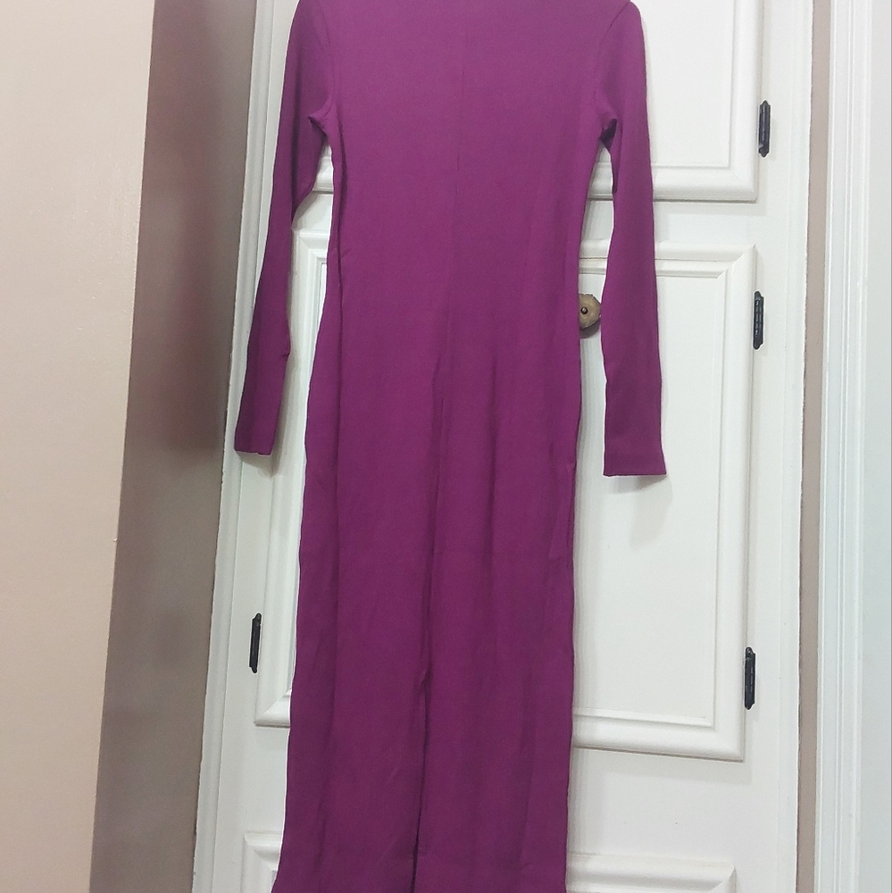 TEREZ NWT Purple/ Black Raspberry Ribbed Dress - Picture 4 of 5